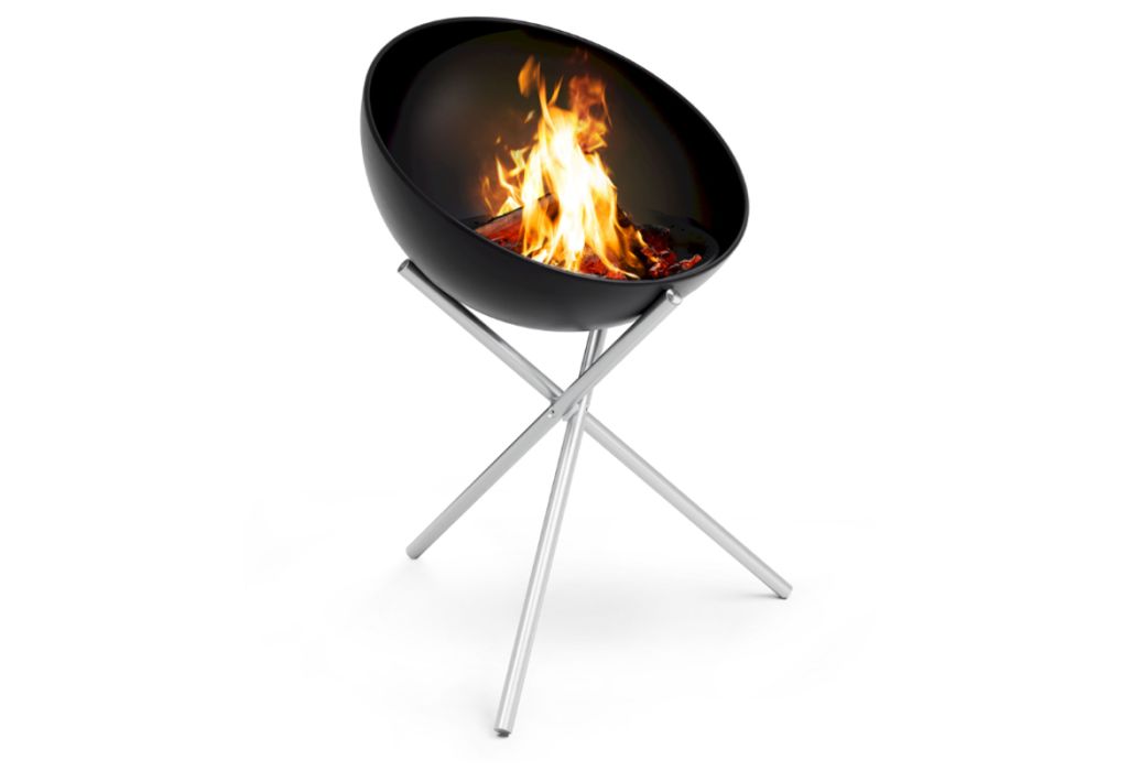 Höfats bowl vuurschaal & BBQ met hoog standaard 70 cm gekanteld