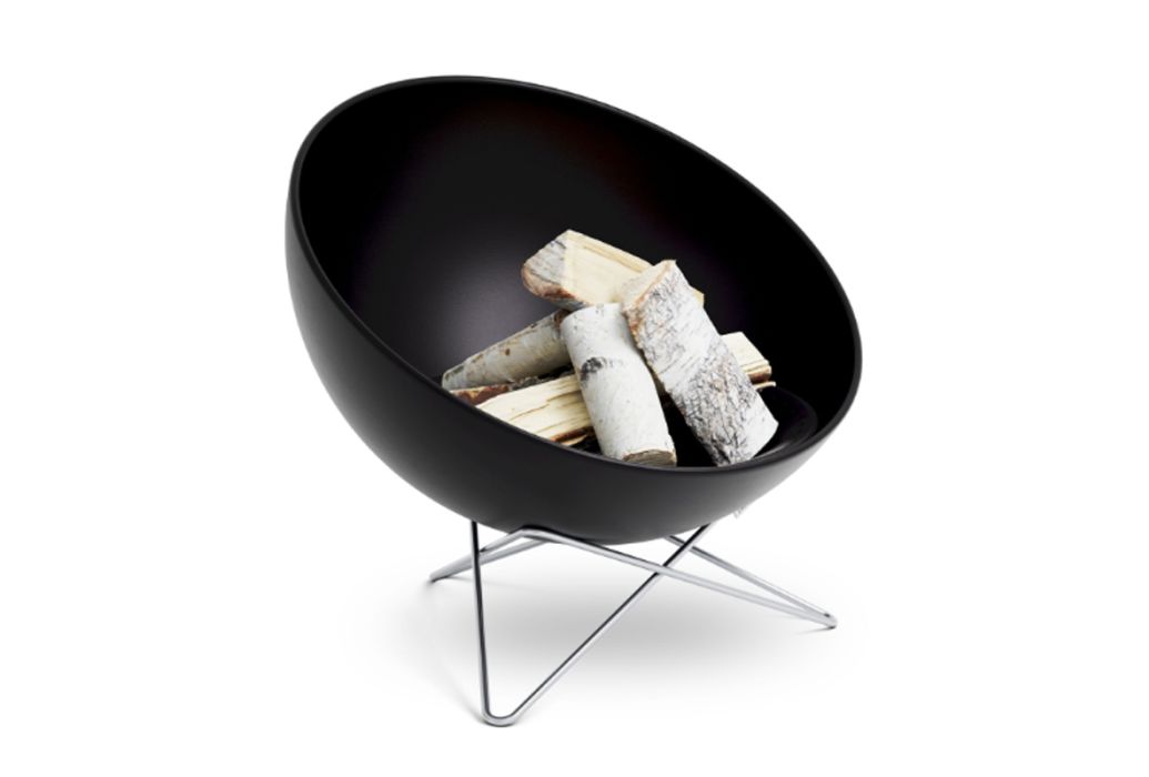 Hofäts bowl vuurschaal & BBQ met laag standaard 70 cm hout gekanteld