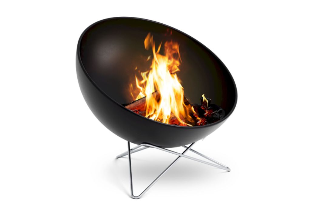 Hofäts bowl vuurschaal & BBQ met laag standaard 70 cm vuur gekanteld