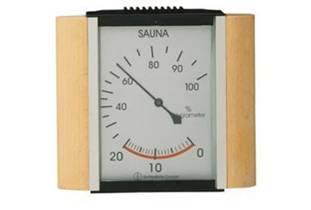 Hygrometer vierkant hout 115x125 mm