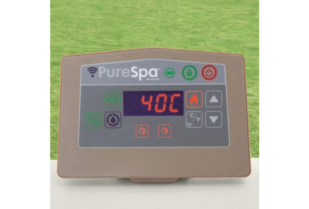 Intex Chevron Deluxe opblaasbare spa 4 persoons bedieningspaneel