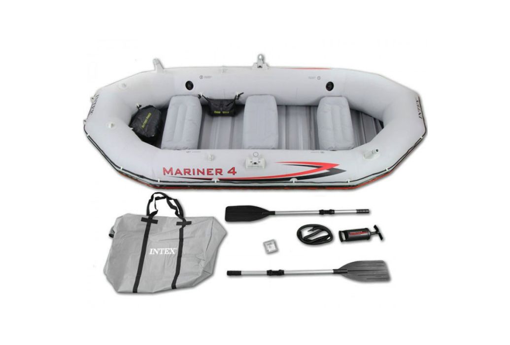 Intex Mariner 4 set | 4 persoons inclusief 2 aluminium peddels, handpomp, reparatiekit en opbergtas