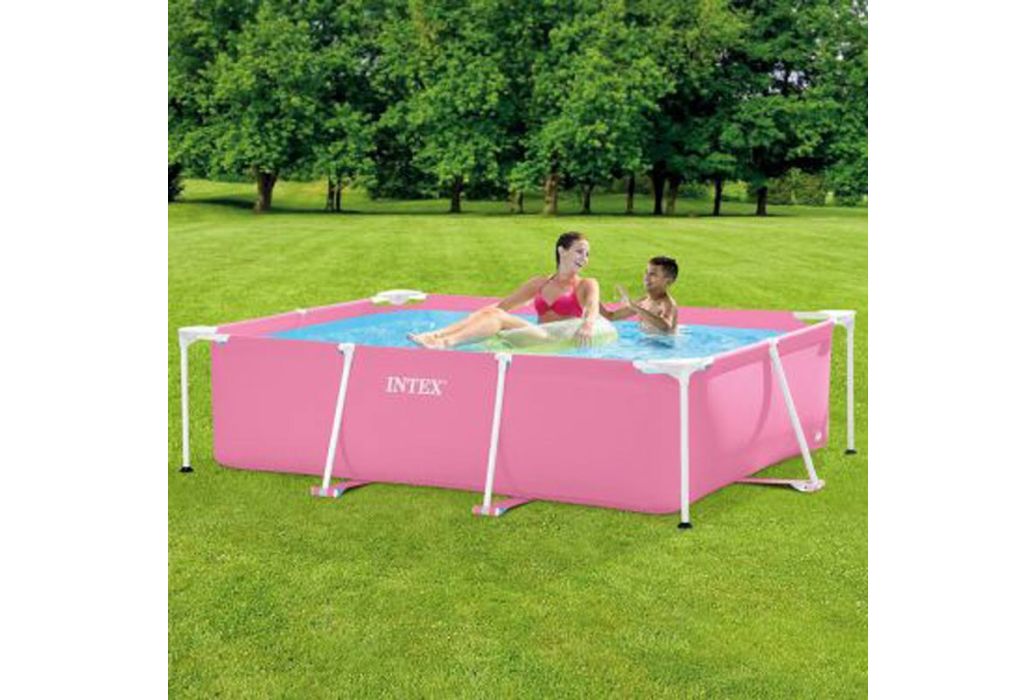 Intex Metal Frame zwembad roze 220 x 150 x 60 cm