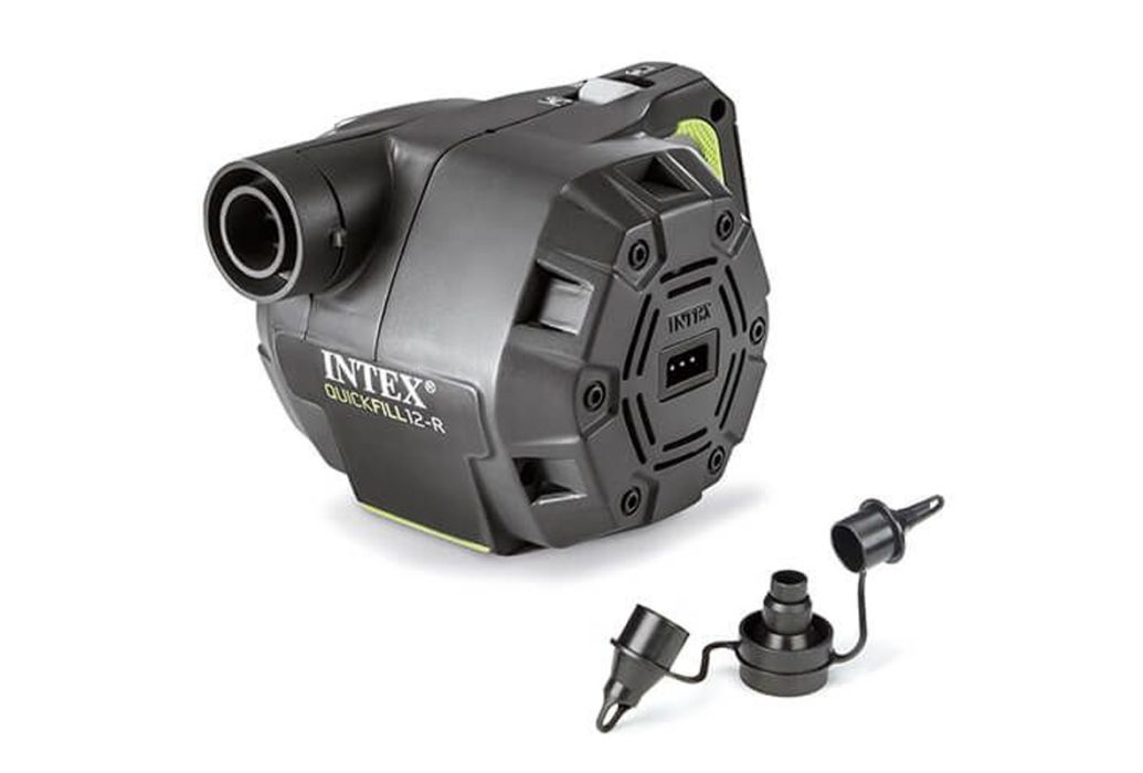 Intex oplaadbare opblaaspomp 12V / 230V | zwart met verschillende mondstukken