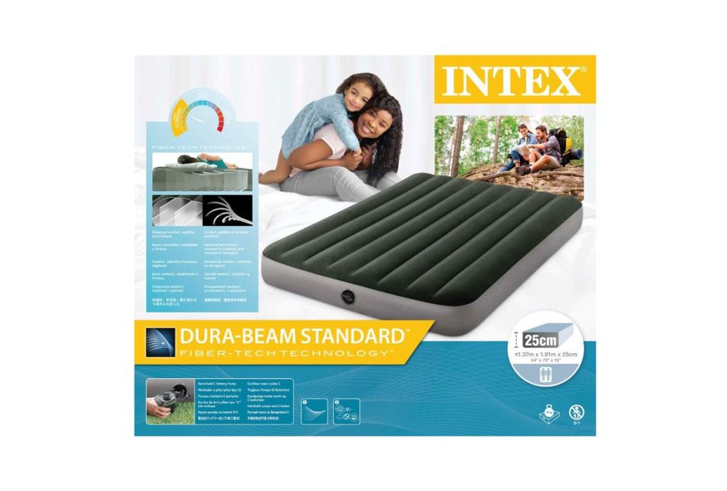 Intex Prestige Downy luchtbed compact met pomp Twijfelaar verpakking 