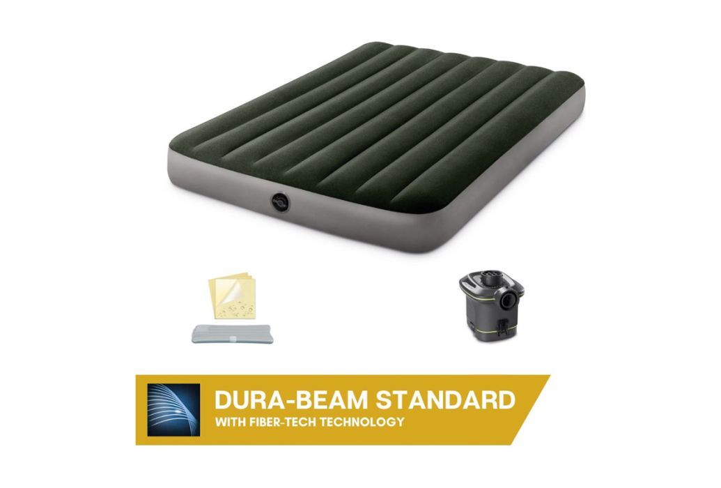 Intex Prestige Downy luchtbed compact met pomp Twijfelaar met batterijpomp
