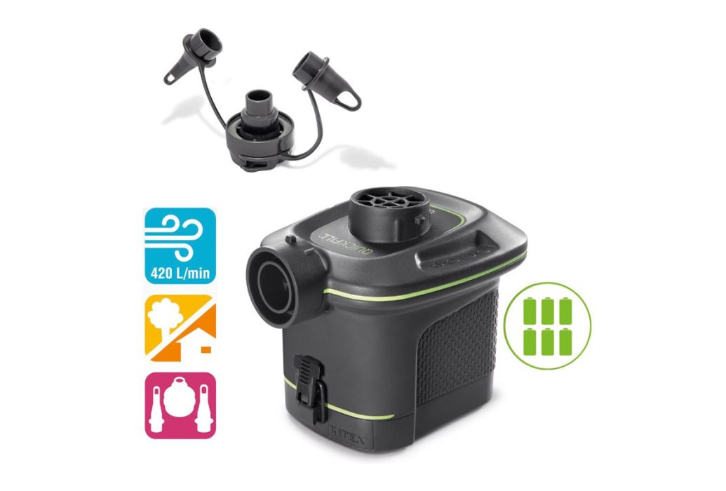 Intex Prestige Downy luchtbed compact met pomp twijfelaar batterijpomp Intex QuickFill