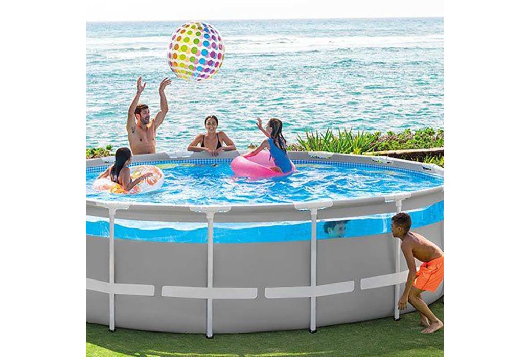 Intex Prism Frame Clearview zwembad 488 x 122 cm met pomp