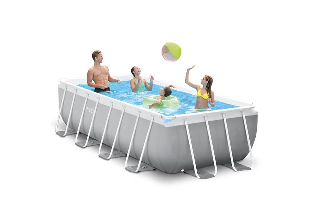 Intex Prism Frame zwembad | 400 x 200 x 100cm met pomp en trap sfeer