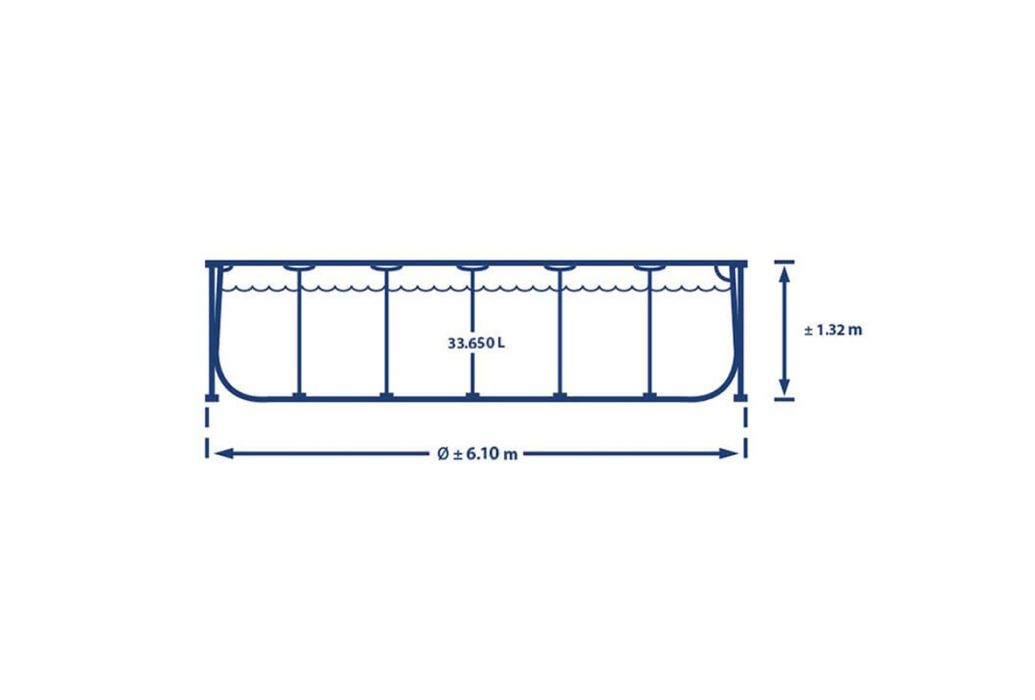 INTEX PRISM FRAME ZWEMBAD 610 X 132 CM inhoud