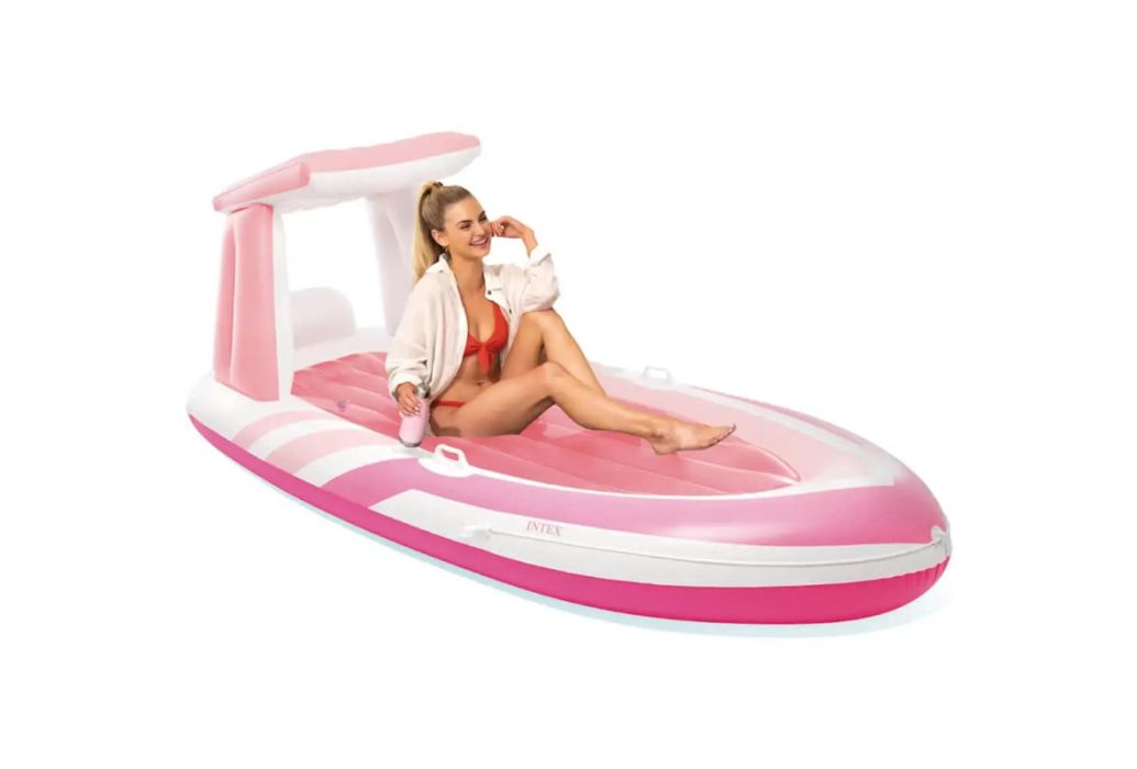 Intex roze opblaasbare boot sfeerfoto