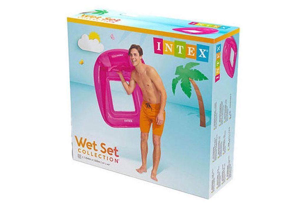 Intex transparante loungestoel roze