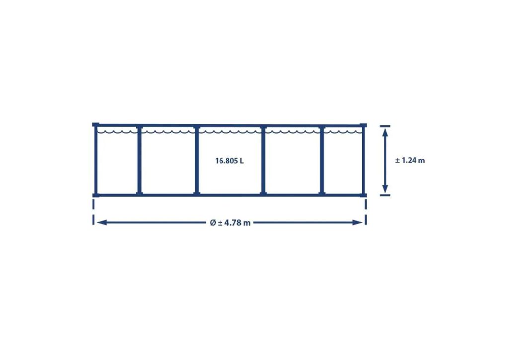 Intex Zwembad Graphite Panel 478 x 124 cm afmetingen