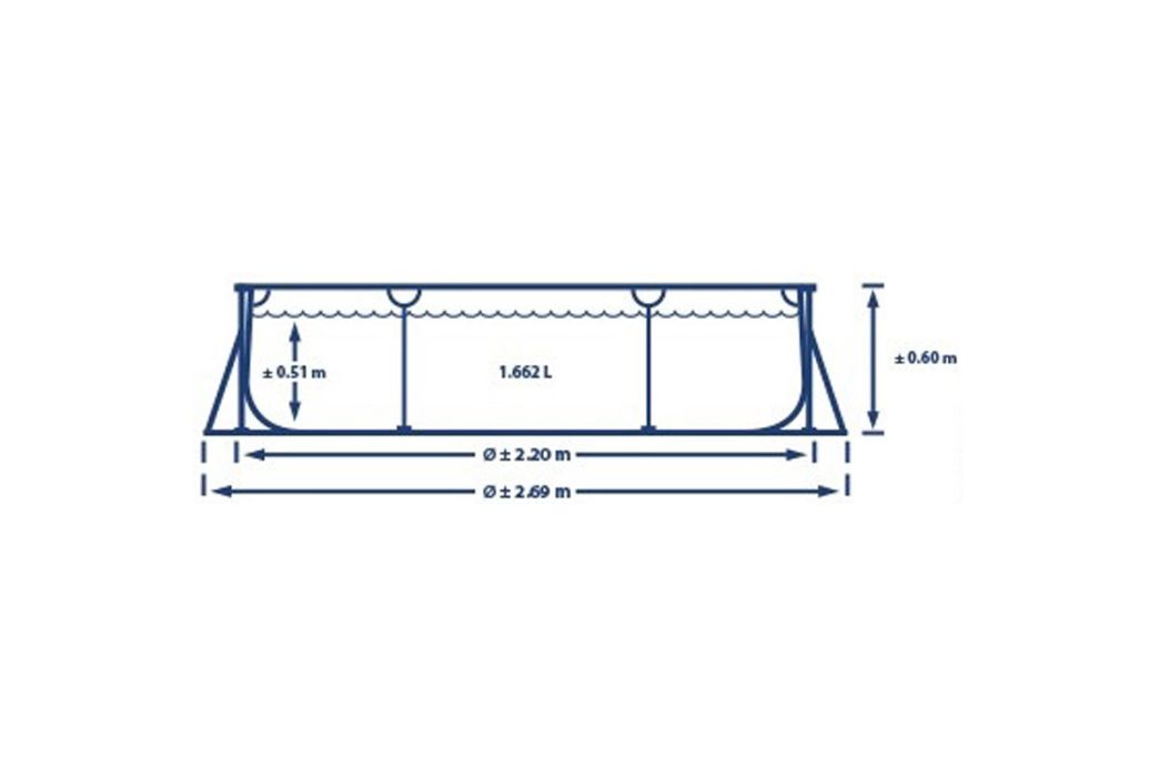Intex Zwembad Metal Frame | 220 x 150 x 60 cm afmetingen en inhoud