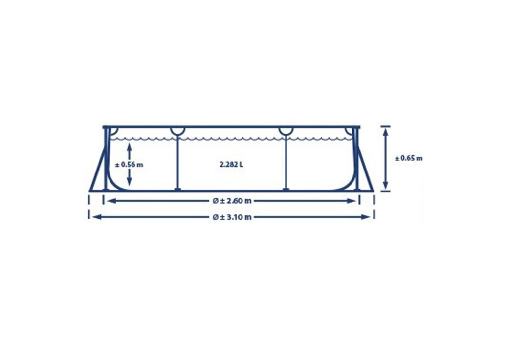 Intex Zwembad Metal Frame | 260 x 160 x 65 cm afmetingen en diameter
