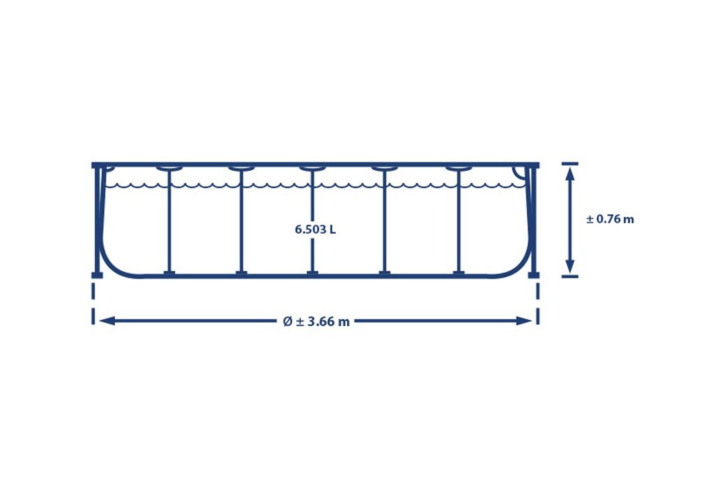 Intex Zwembad Metal Frame | 366 x 76cm inhoud