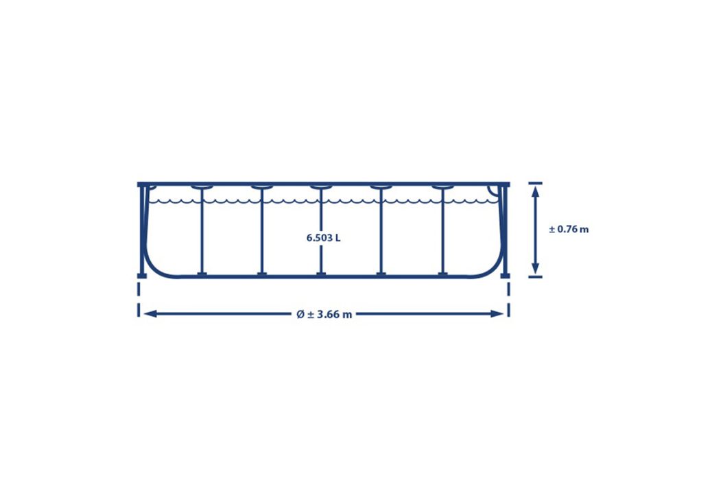 Intex Zwembad Metal Frame | 366 x 76cm inhoud