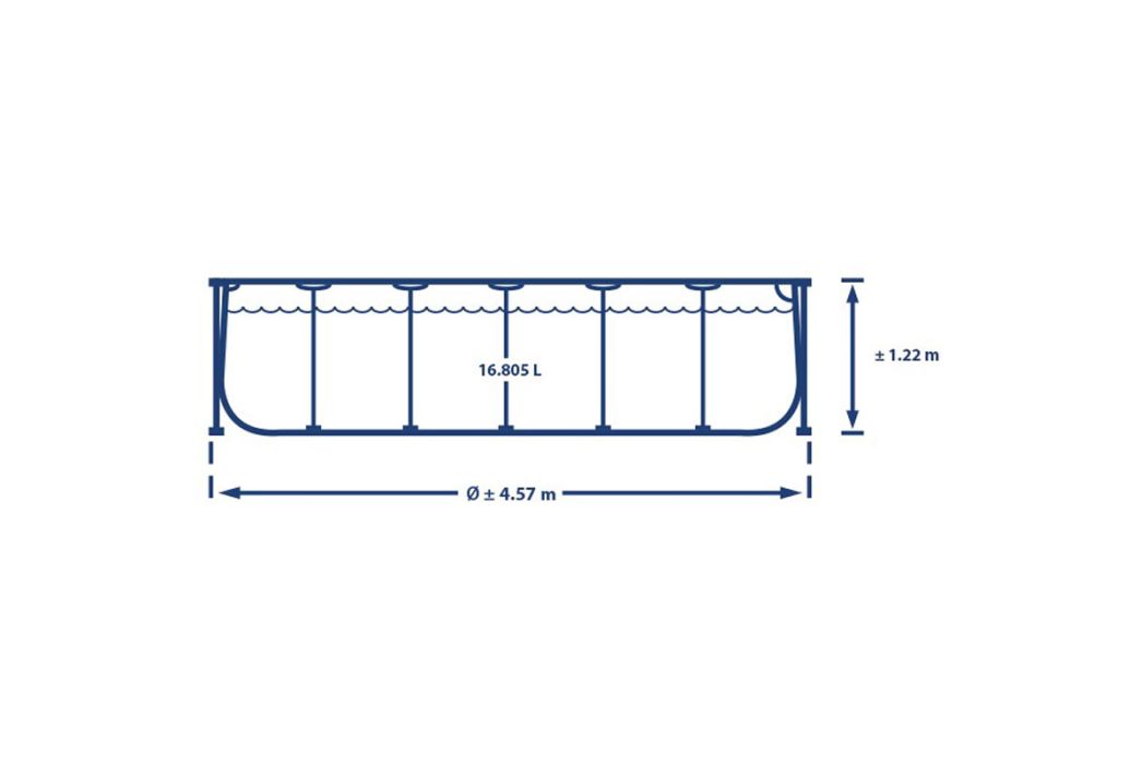 Intex Zwembad Metal Frame | 457 x 122cm inhoud