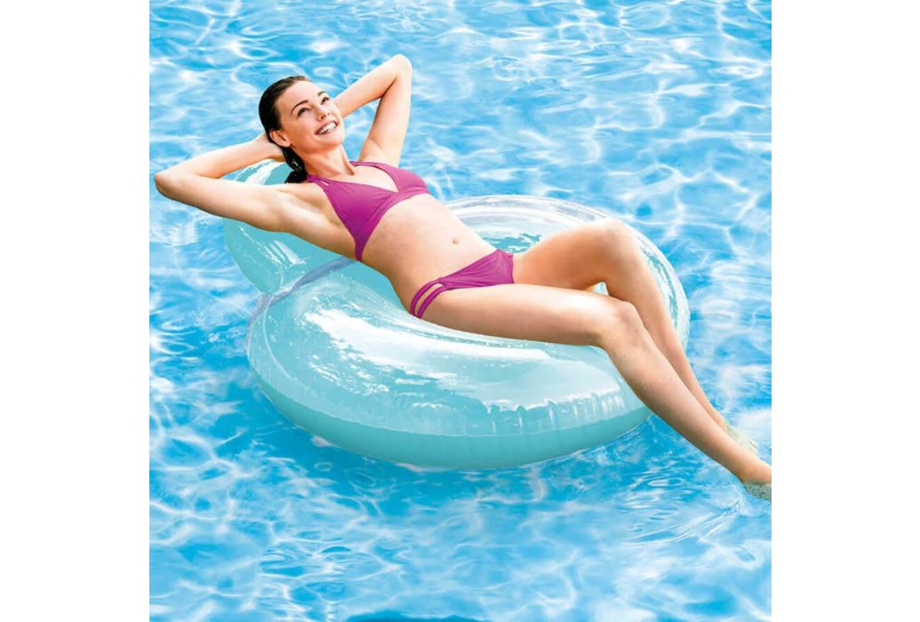 Intex loungestoel met rugleuning blauw