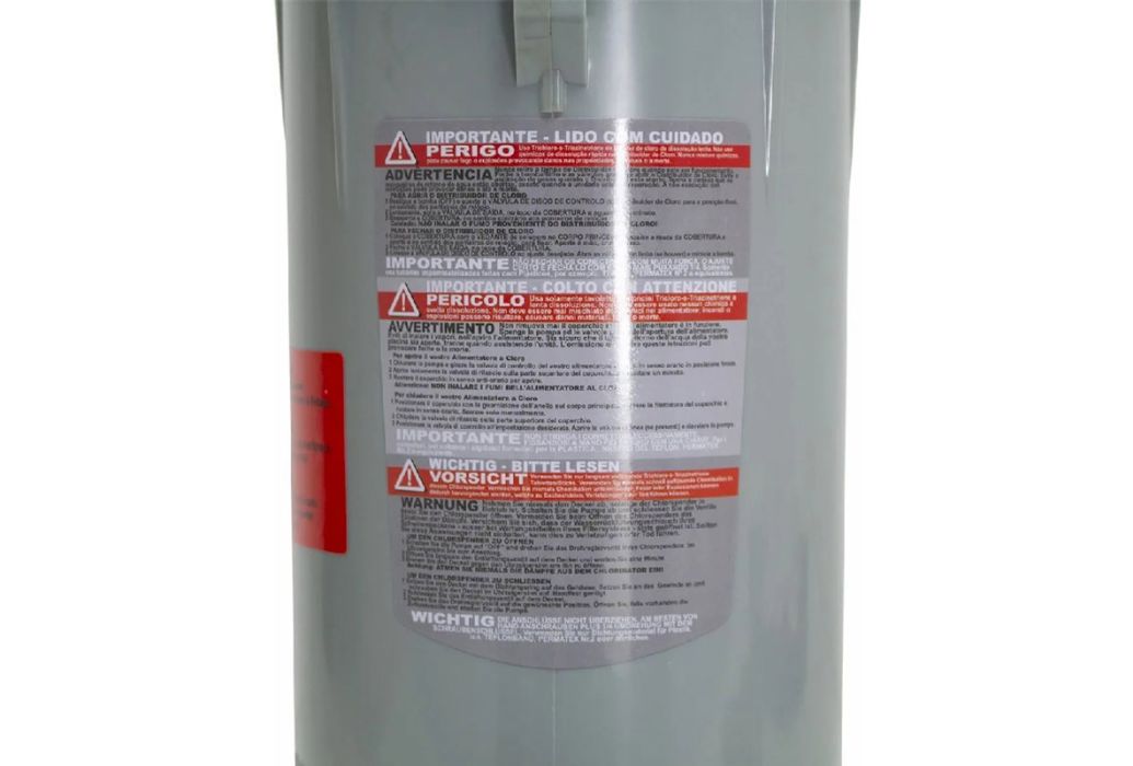 Kokido Inline automatische chloordispenser label