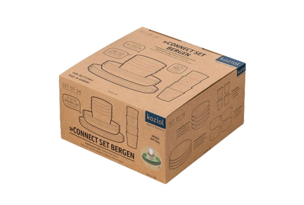 Koziol Bio Bergen campingservies set 16 stuks verpakking