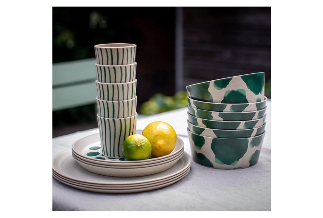 Koziol Bio Monstera campingservies set 16 stuks voorbeeld