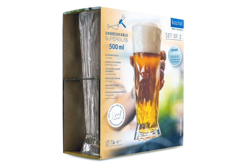 Koziol Kunststof Bierglas Club No. 11 50 cl 2 stuks verpakking