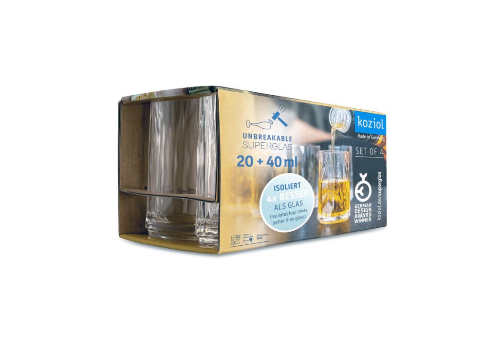 Koziol Kunststof Shotglas Club No. 7 4 cl 4 stuks verpakking
