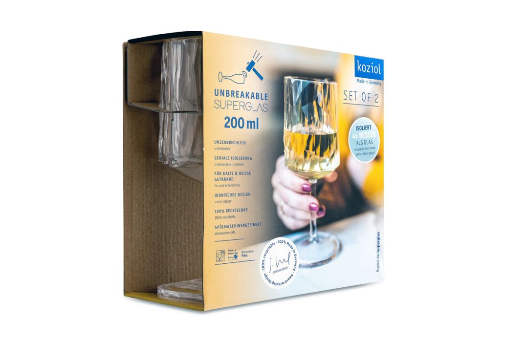 Koziol Kunststof Wijnglas Club No. 9 20 cl 2 stuks verpakking
