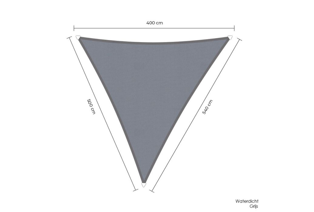Sunfighters schaduwdoek waterdicht driehoek grijs 400 x 500 x 540 cm