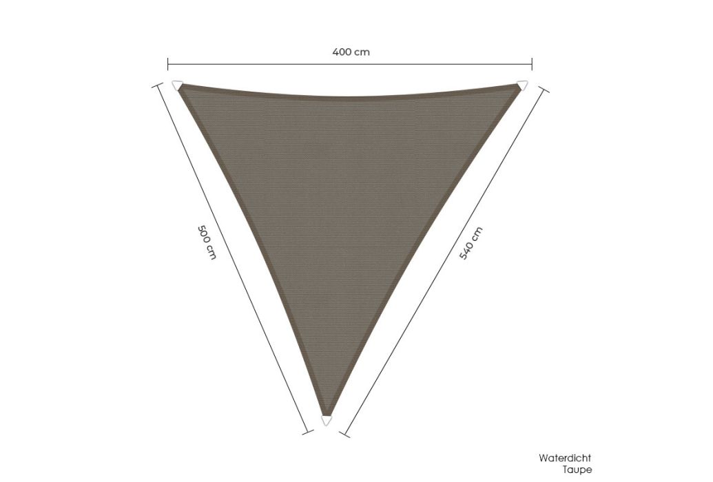 Sunfighters schaduwdoek waterdicht driehoek taupe 400 x 500 x 540 cm