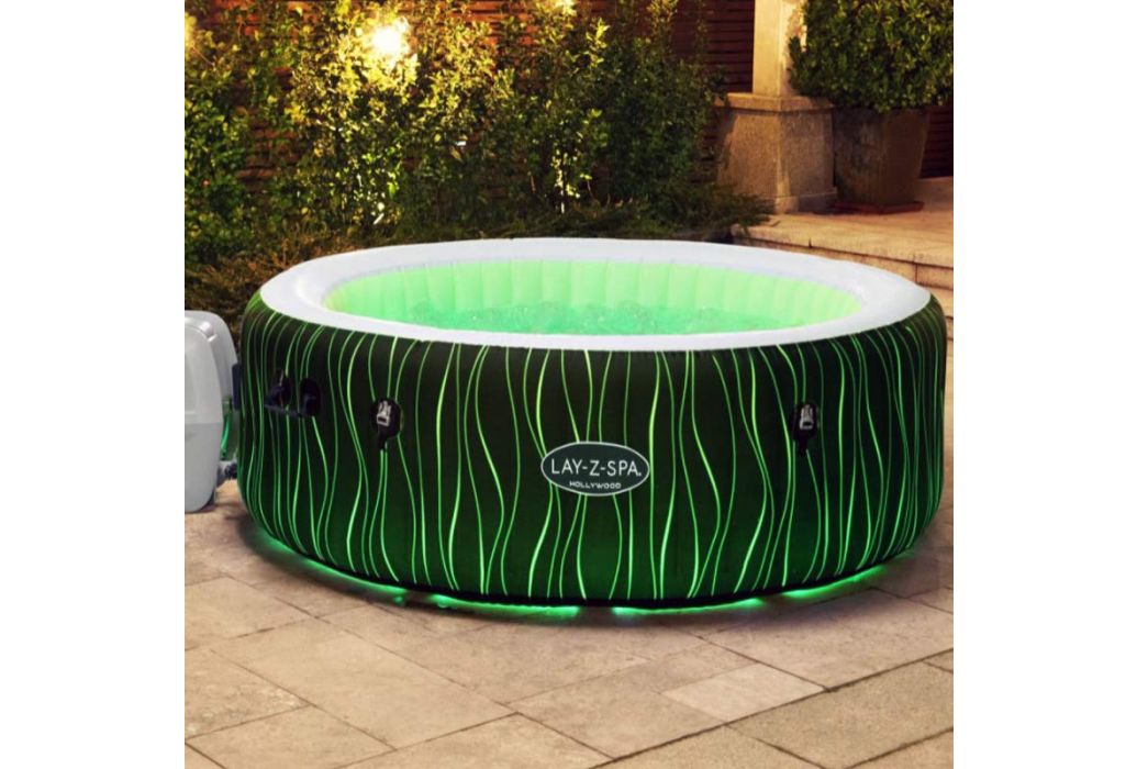 Bestway Lay-Z-spa Hollywood opblaasbare spa ledverlichting groen