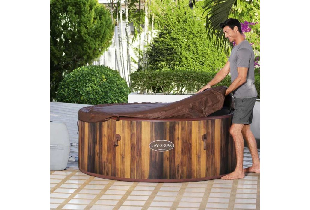 Bestway Lay-Z-spa Helsinki cover opzetten