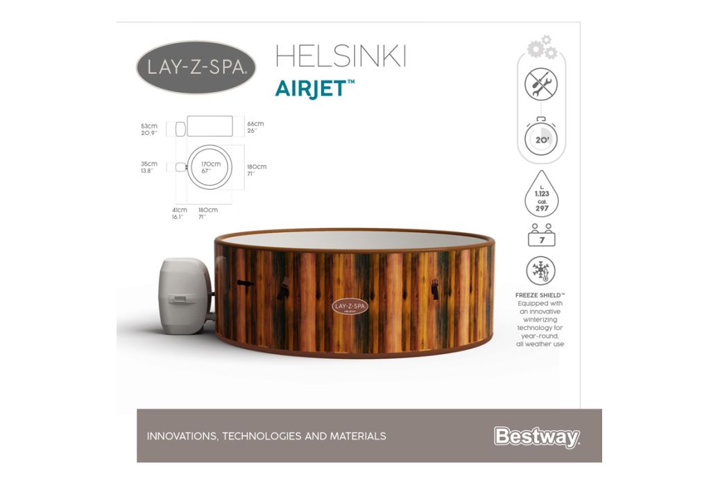 Bestway Lay-Z-spa Helsinki spa specificaties