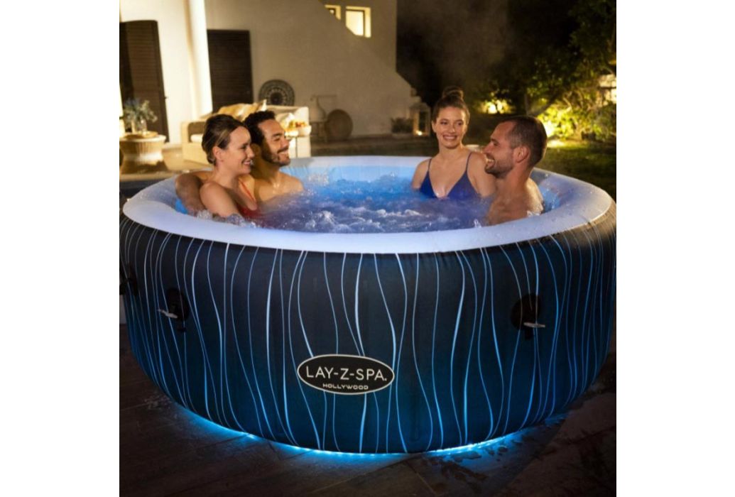 Bestway Lay-Z-spa Hollywood opblaasbare spa led verlichting blauw