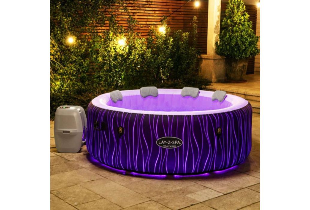 Bestway Lay-Z-spa Hollywood opblaasbare spa ledverlichting paars