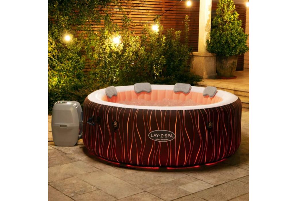 Bestway Lay-Z-spa Hollywood opblaasbare spa ledverlichting rood