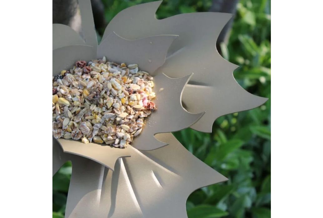 Heeej Leaf Me vogelvoederschaal | Pearl Beige met natuur