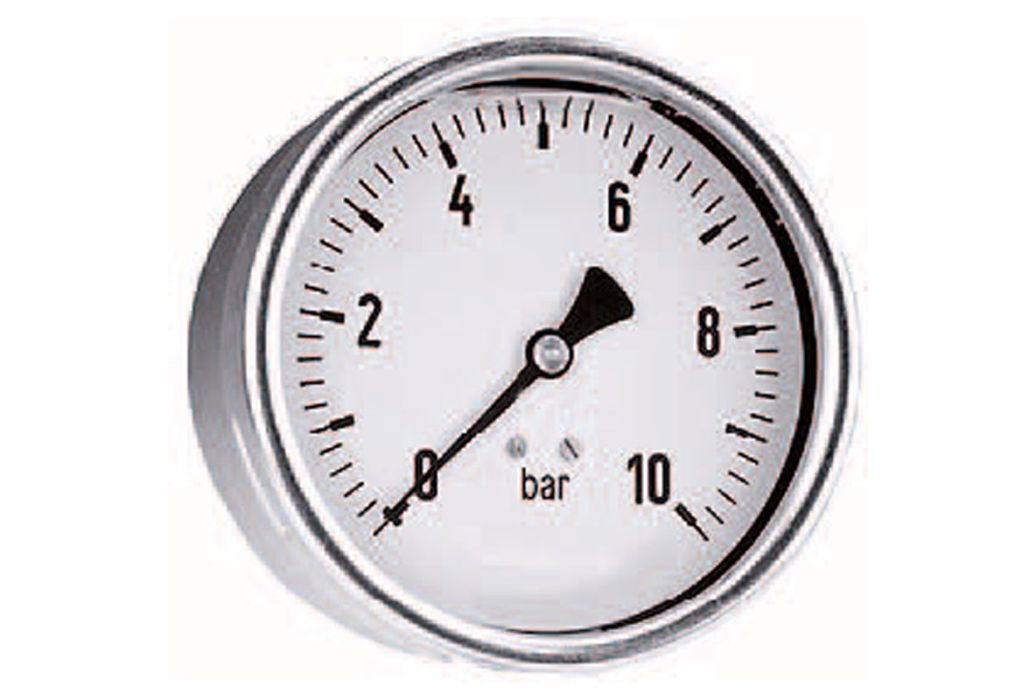 Manometer stalen kast 63 mm achteraansluiting 1/4