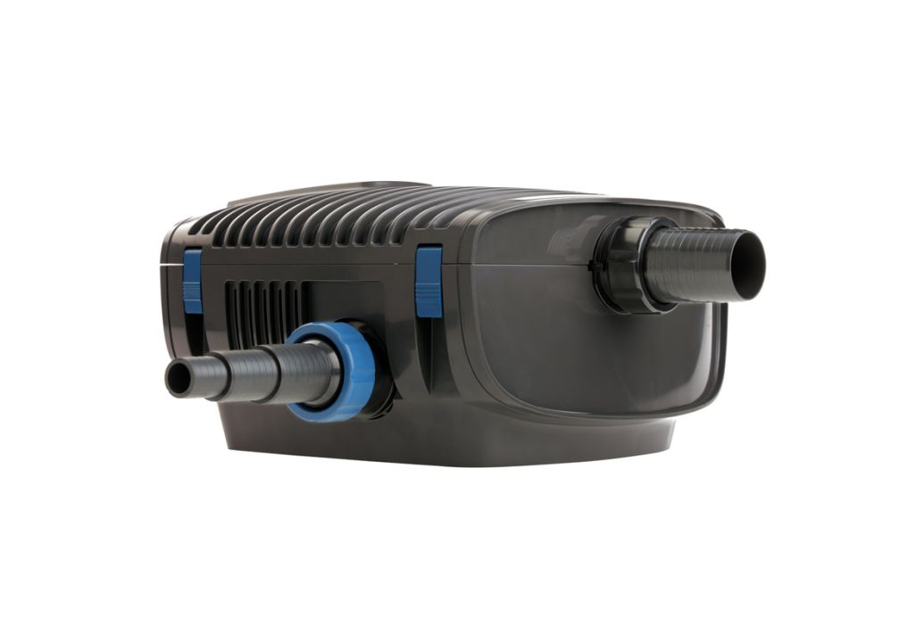 Oase AquaMax Eco Twin 30000 vijverpomp zijkant met tule