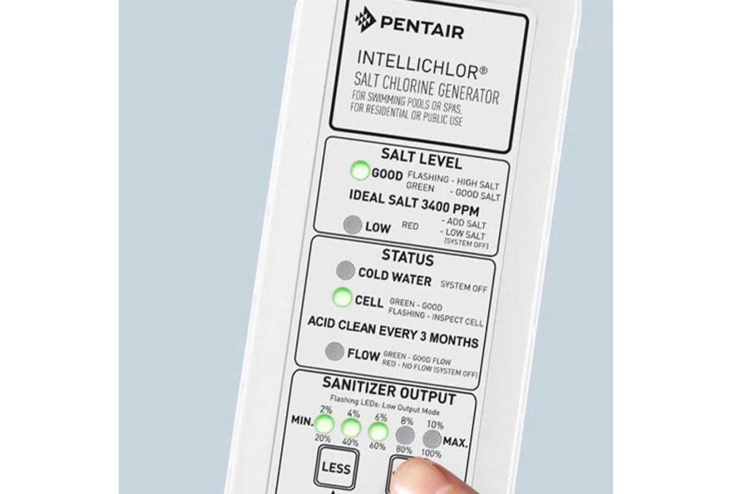 Pentair IntelliChlor IC20 zoutelektrolyse display
