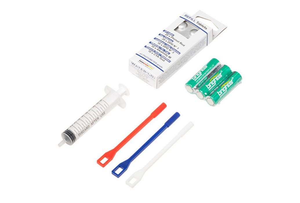 Pool Lab 2.0 digitale watertester meegeleverde accessoires