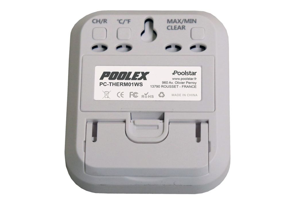 Poolex draadloze zwembad thermometer achterkant