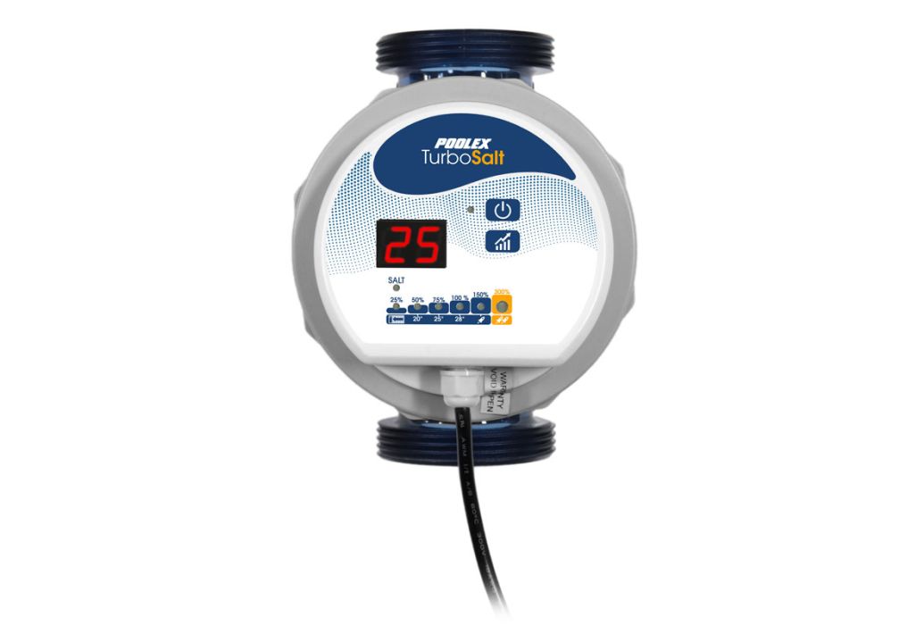 Poolex Turbo Salt zoutelektrolyse 2 gr/u (zwembaden tot 10 m³) display