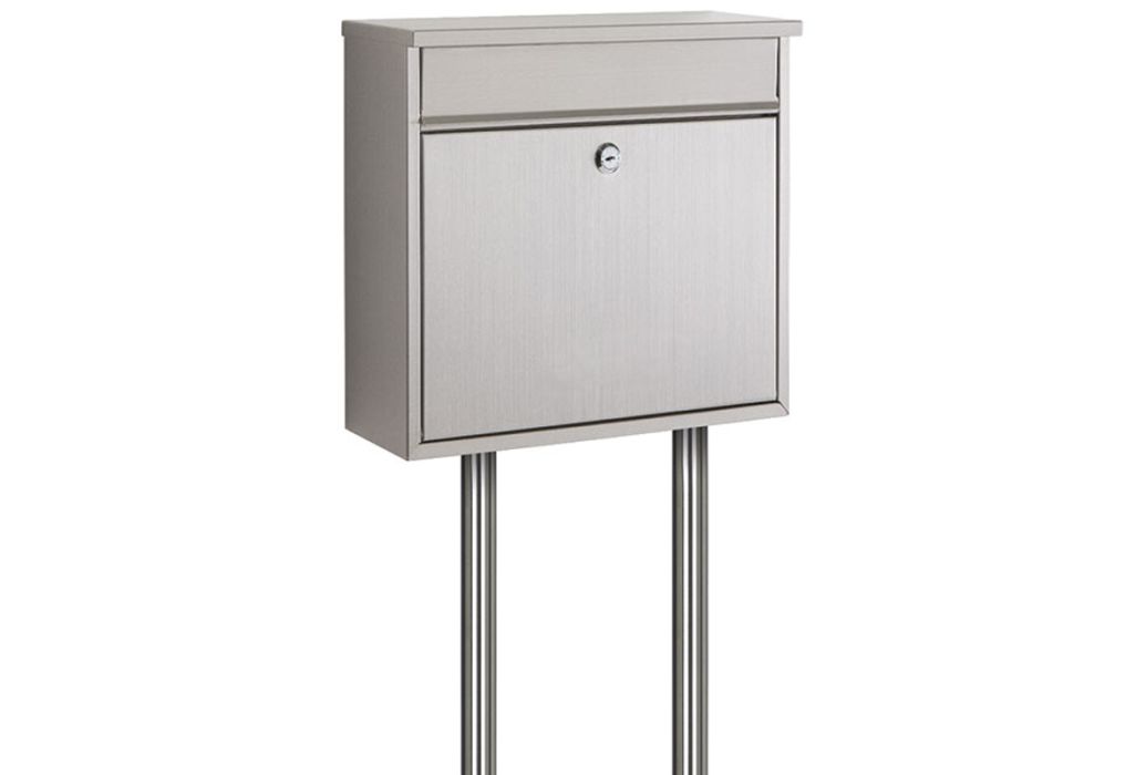 Practo Garden brievenbuspaal Inox voorbeeld met brievenbus 