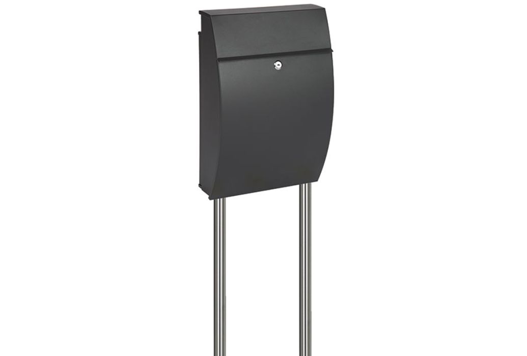 Practo Garden brievenbuspaal Inox voorbeeld met brievenbus 2