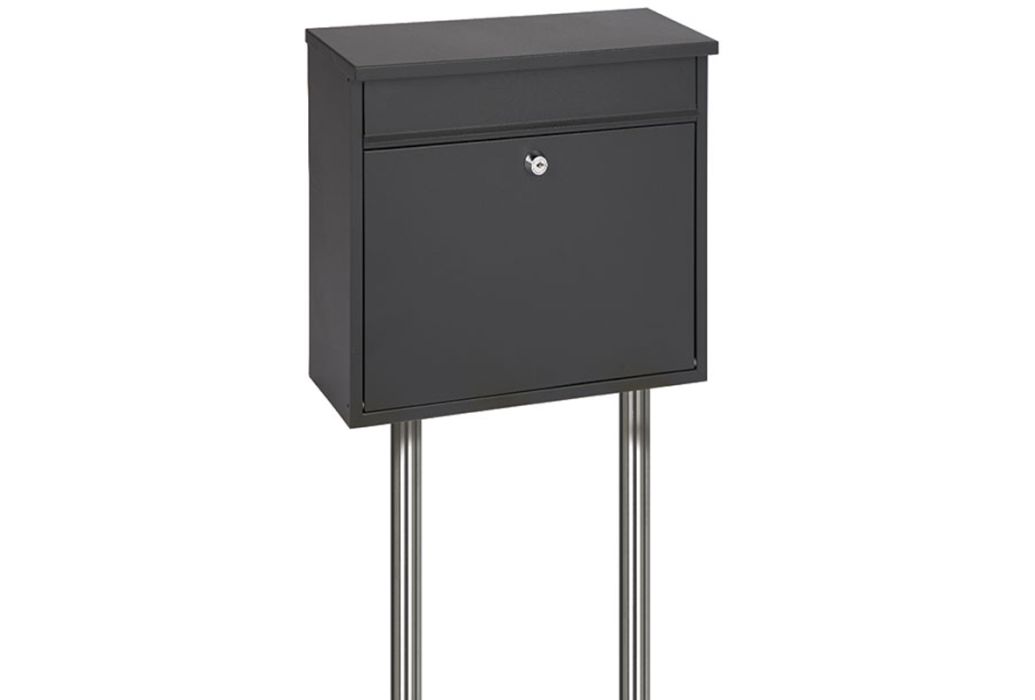 Practo Garden brievenbuspaal Inox voorbeeld met brievenbus 3