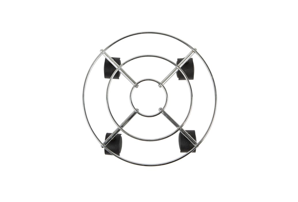 Practo Garden plantenroller chrome rond met rem Ø30 cm bovenzijde