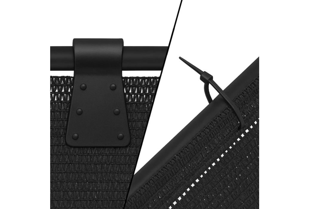 Practo Garden zichtbreeknet zwart 1,5 x 10 meter bevestigingsmethode