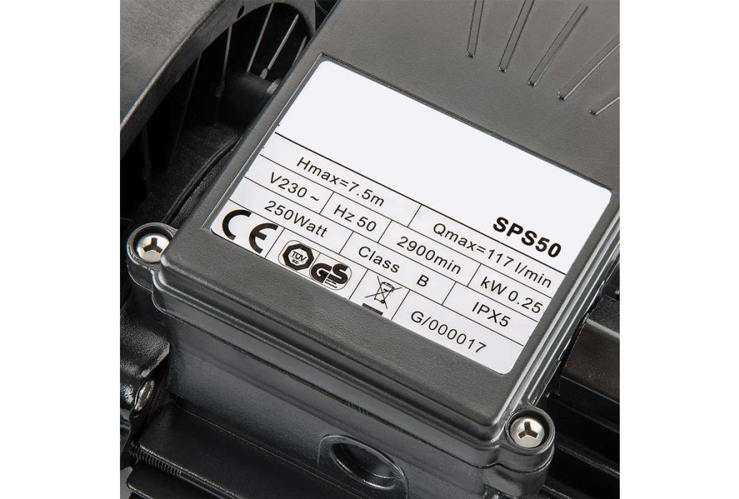 PSA 50 zandfilterset 4 m³/u technische plaat